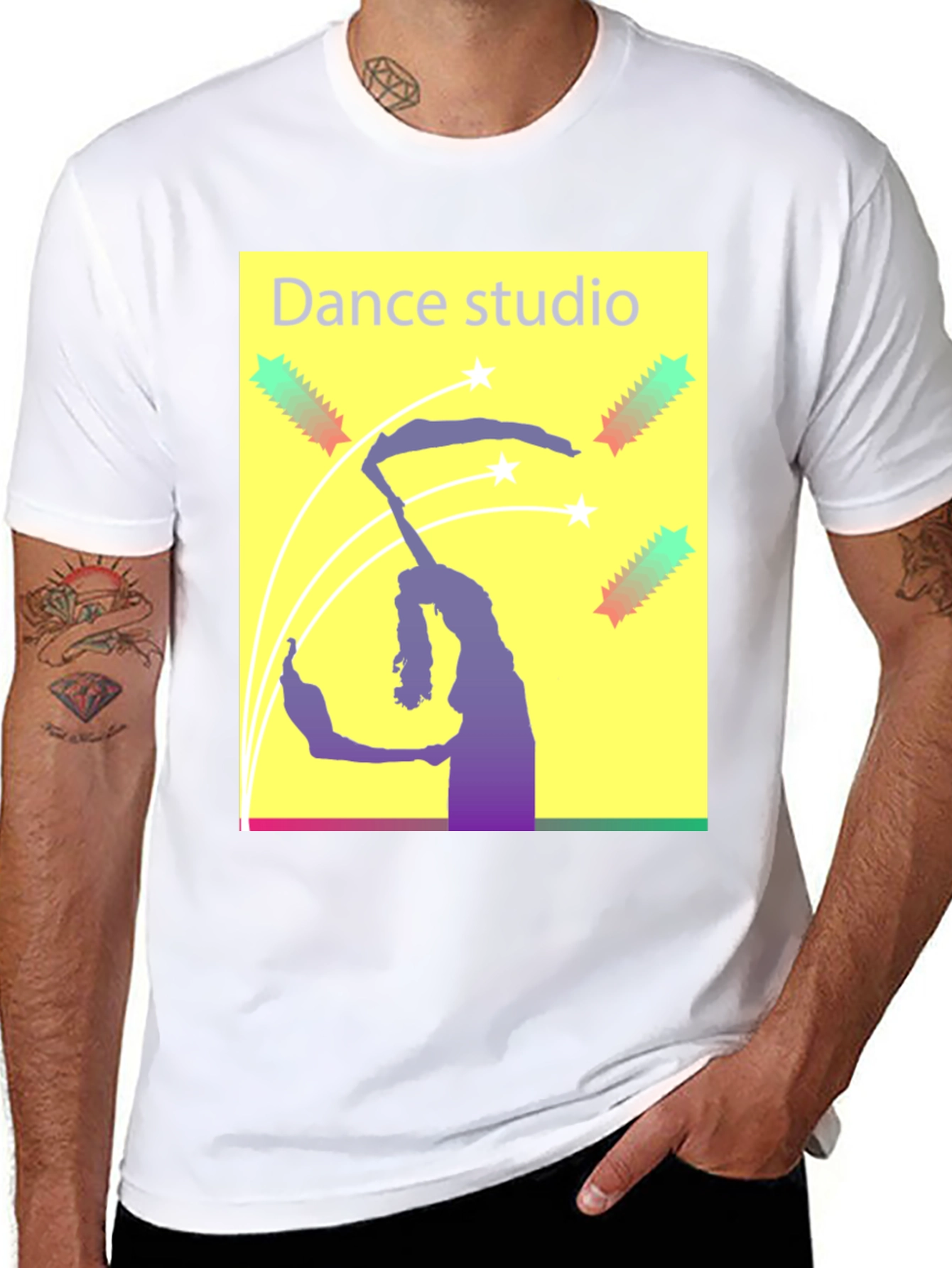 Dance Studio Graphic Tee - Black Cotton T-Shirt