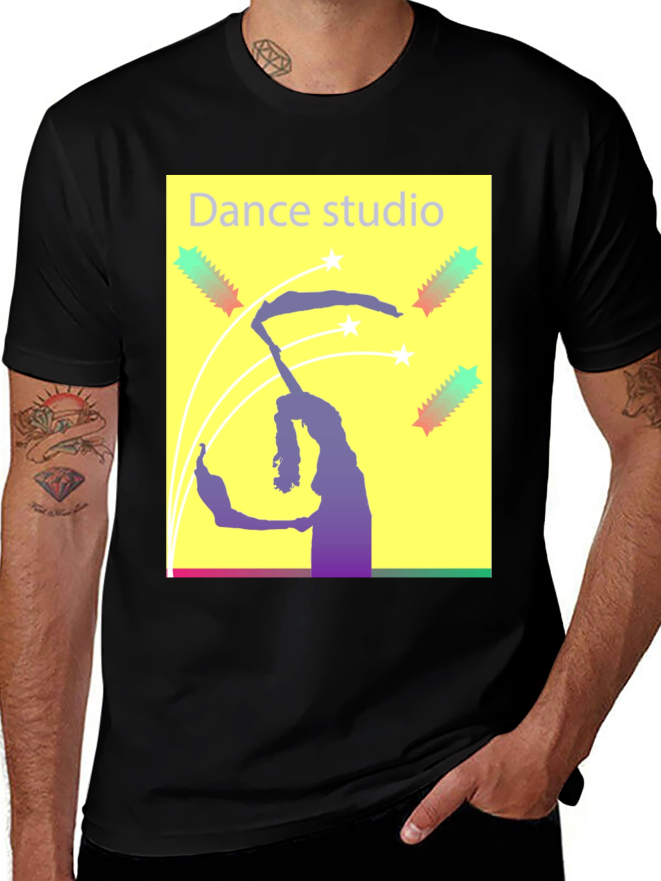 Dance Studio Graphic Tee - Black Cotton T-Shirt