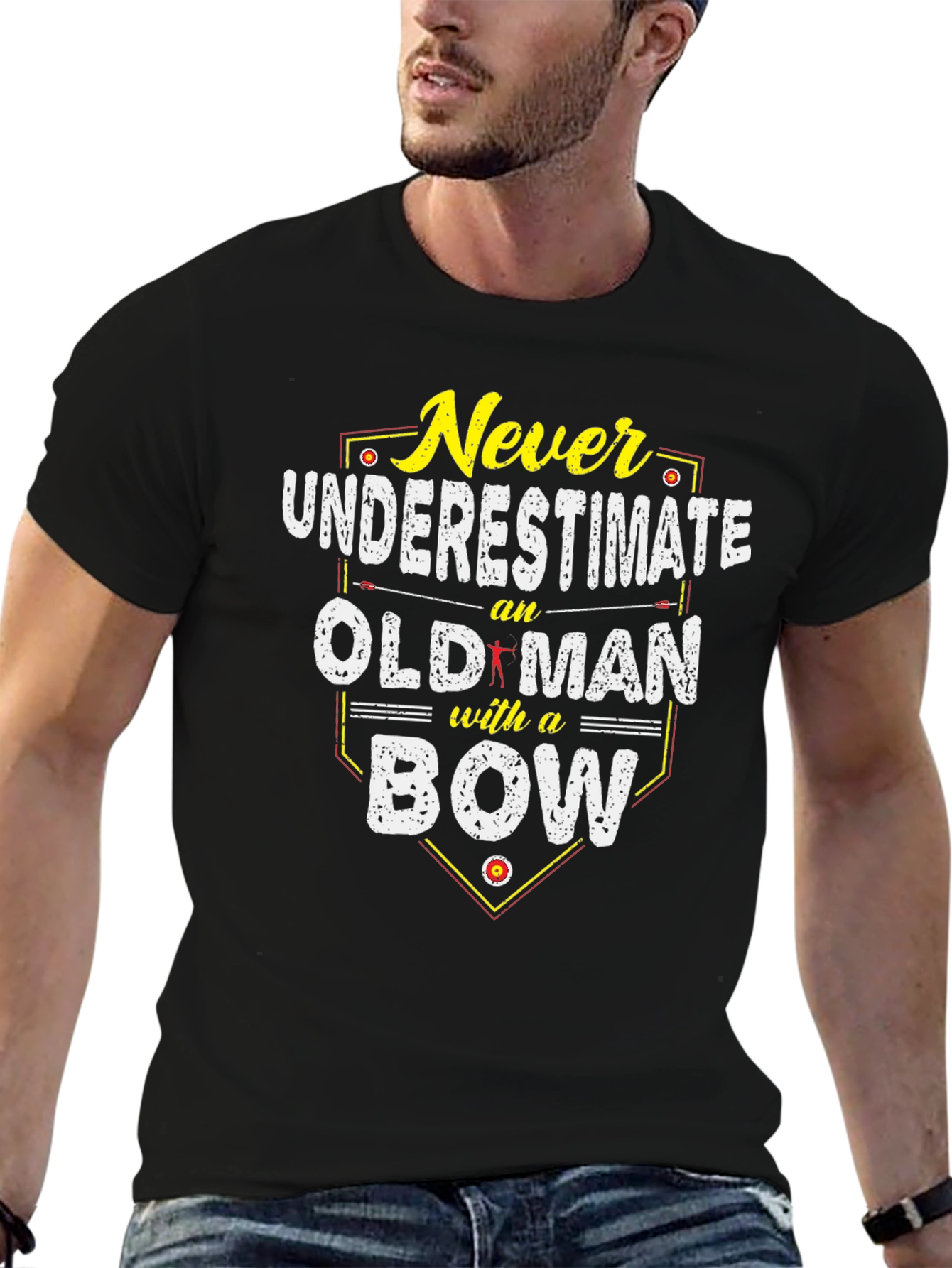 Never Underestimate an Old Man with a Bow T-Shirt