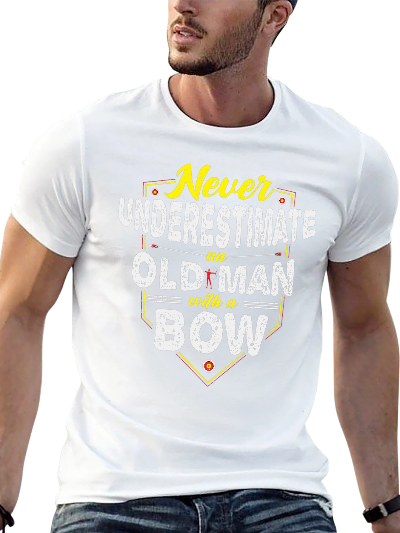 Never Underestimate an Old Man with a Bow T-Shirt