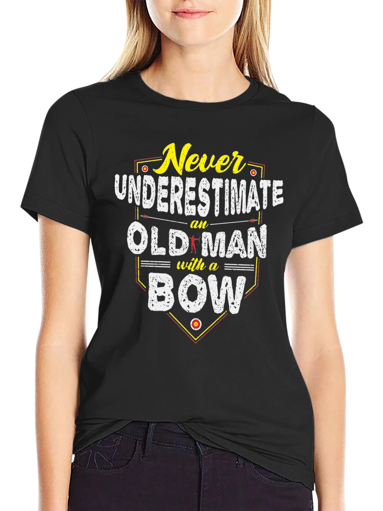 Never Underestimate an Old Man with a Bow T-Shirt