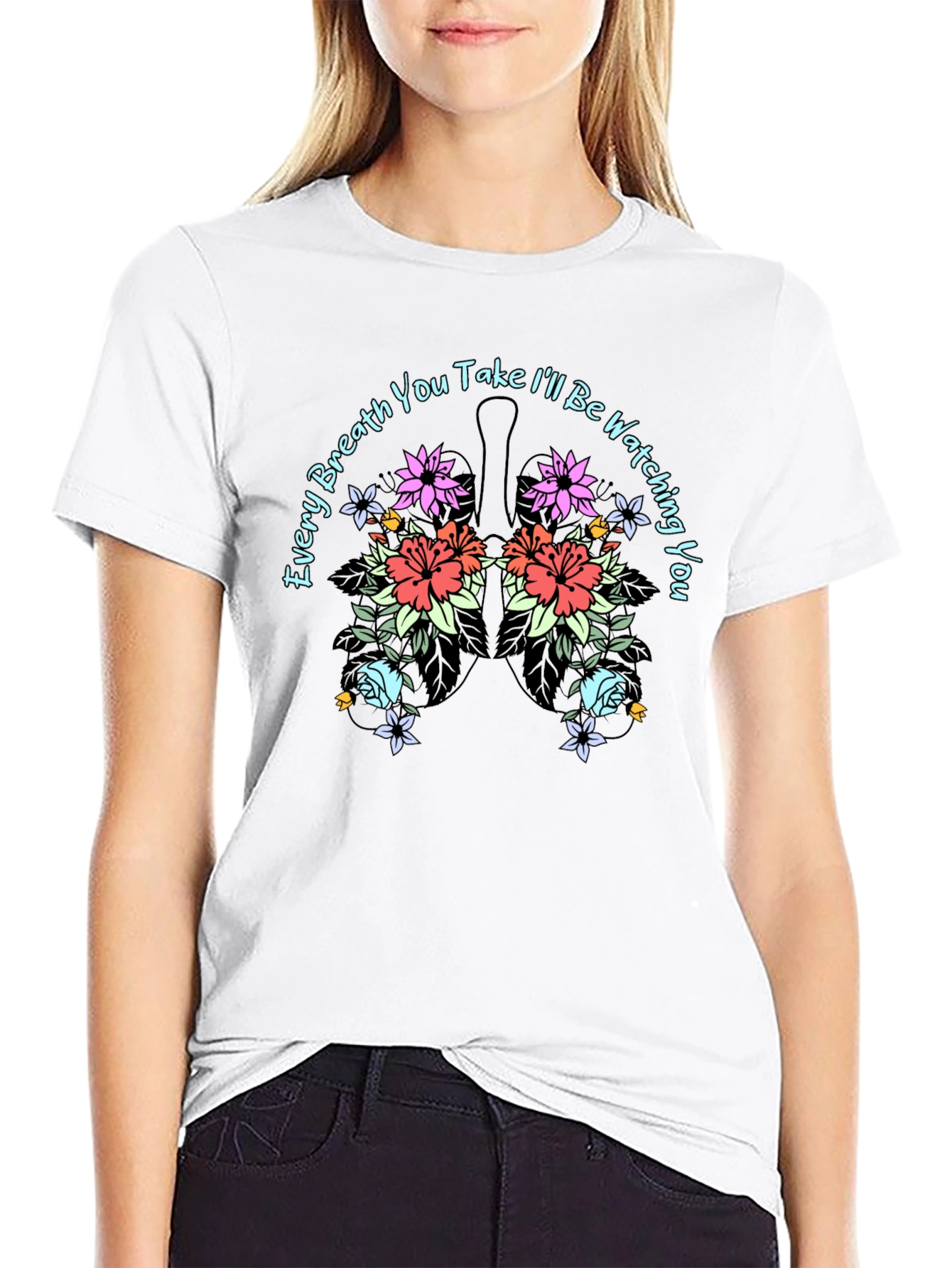 Every Breath T-Shirt - Floral Lung Design