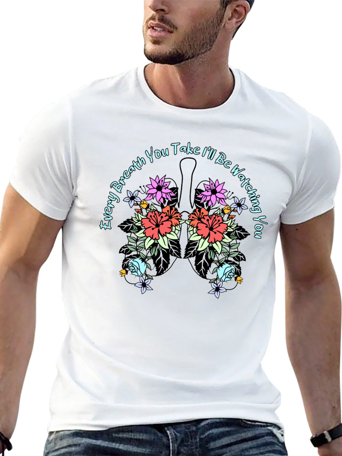 Every Breath T-Shirt - Floral Lung Design