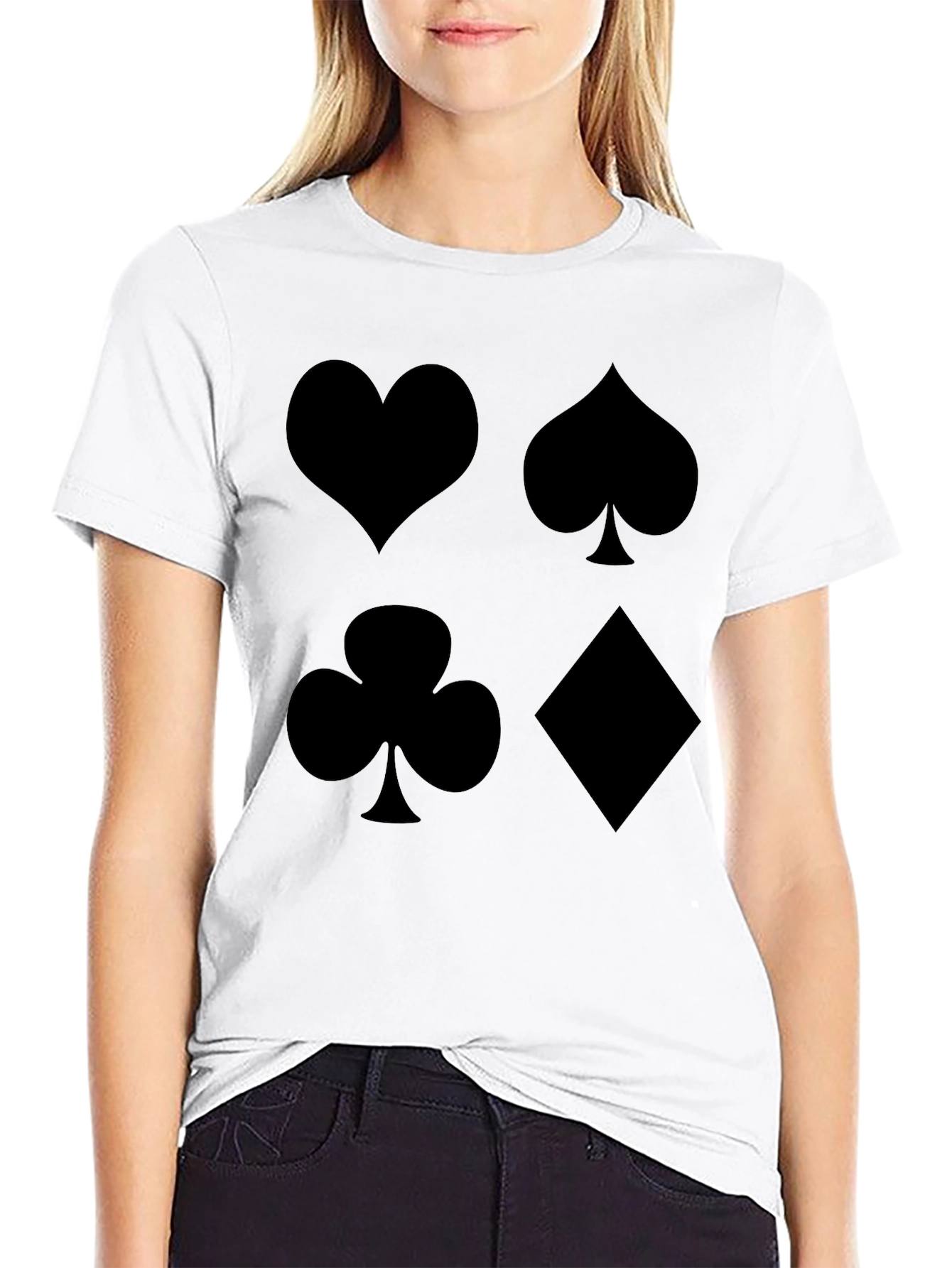 Playing Card Suit T-Shirt - Heart Spade Club Diamond