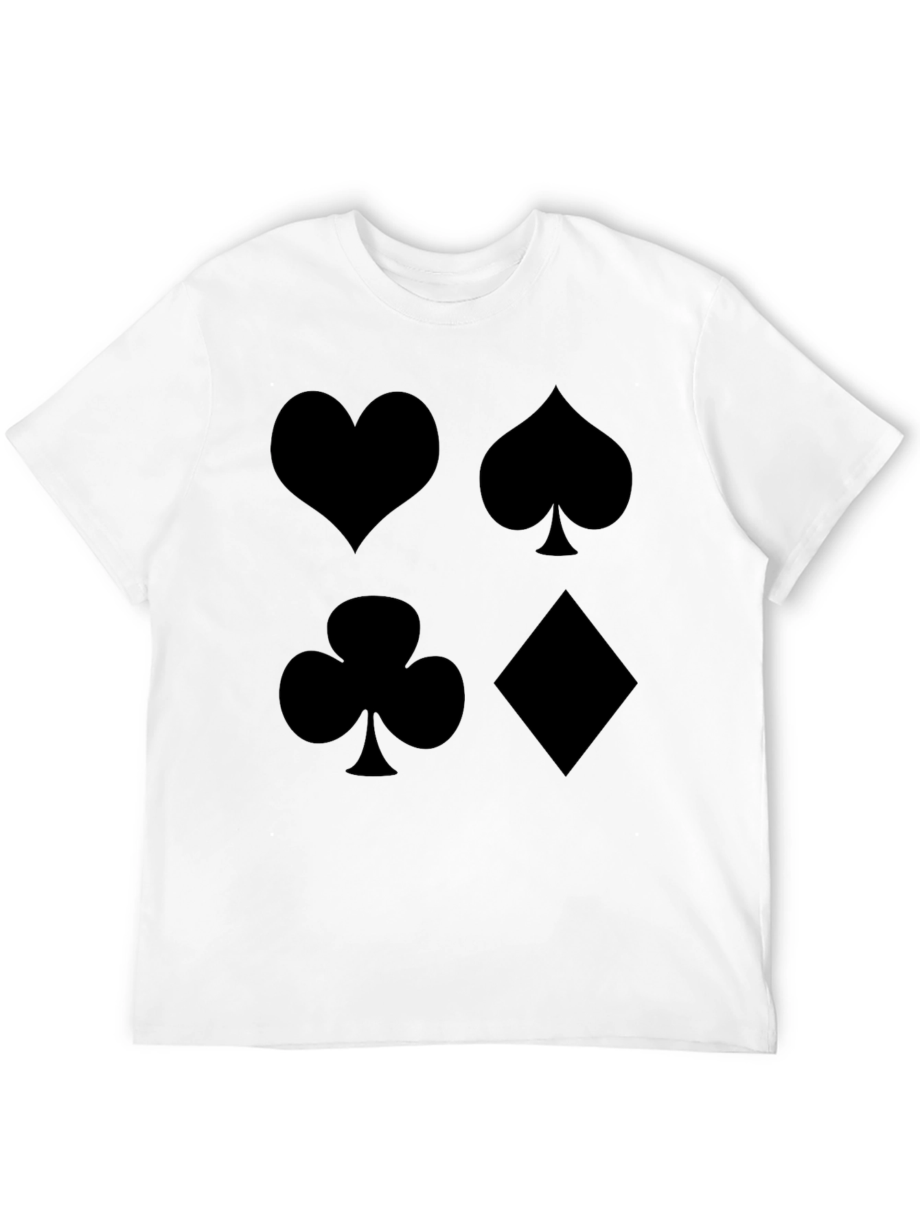 Playing Card Suit T-Shirt - Heart Spade Club Diamond