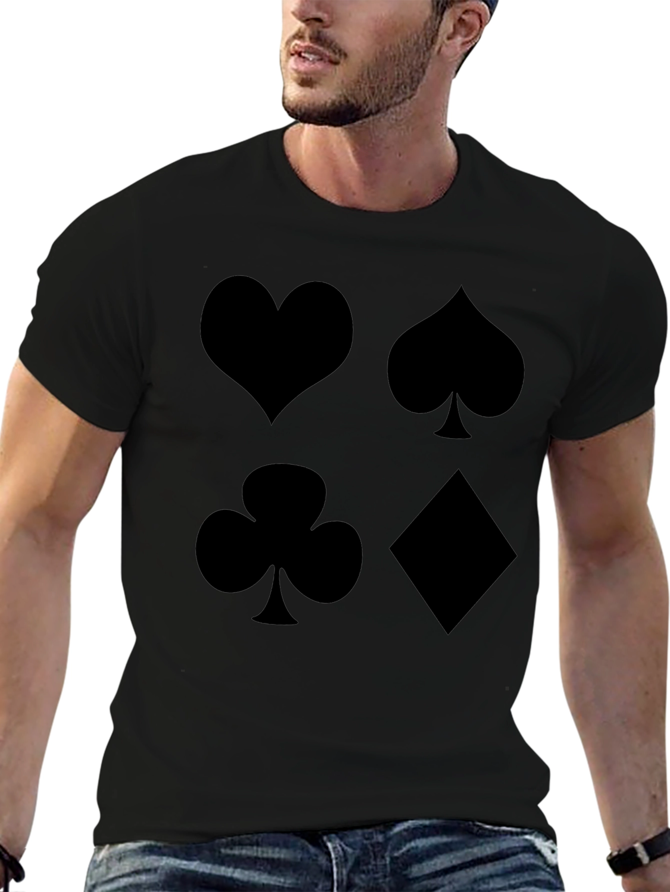 Playing Card Suit T-Shirt - Heart Spade Club Diamond