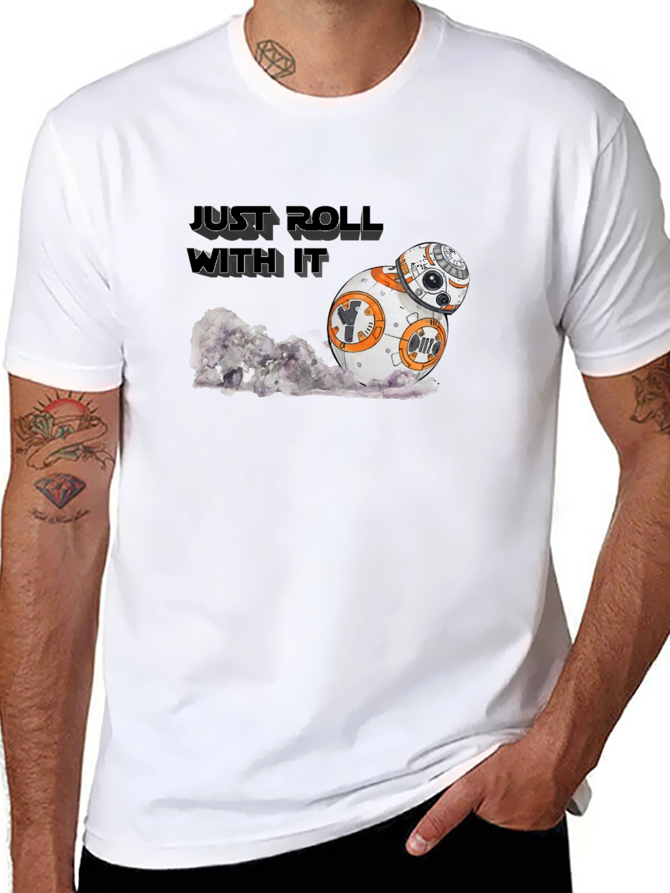 Just Roll With It Star Wars BB-8 Black T-Shirt