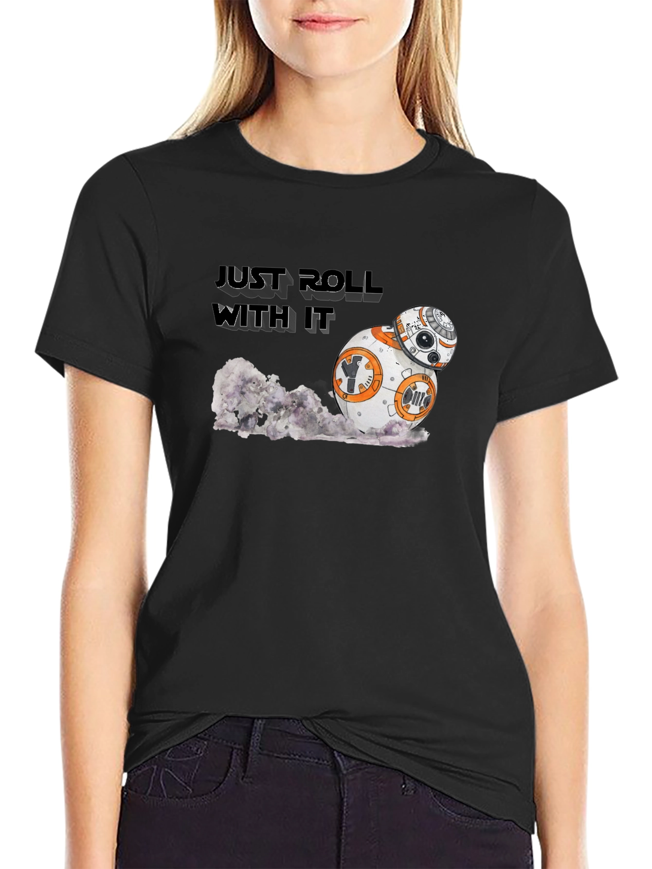 Just Roll With It Star Wars BB-8 Black T-Shirt