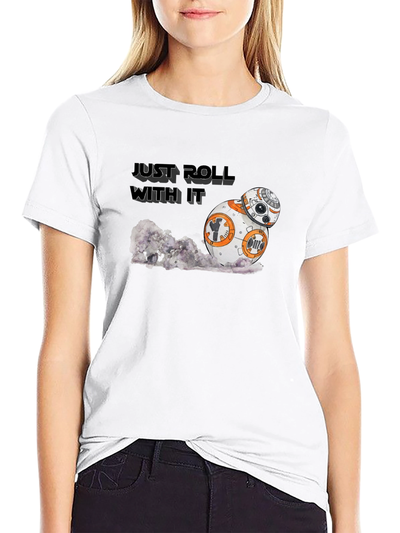 Just Roll With It Star Wars BB-8 Black T-Shirt