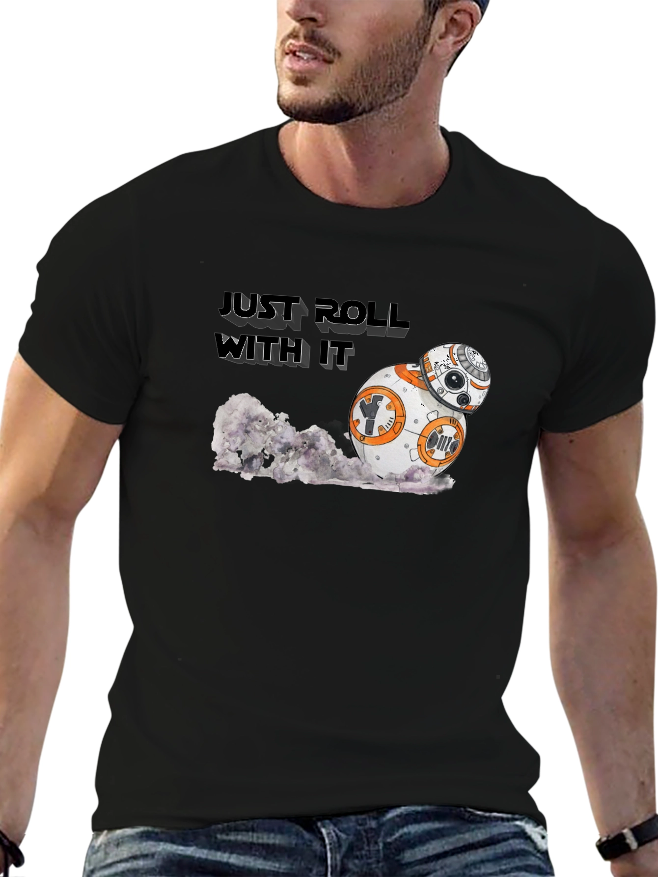 Just Roll With It Star Wars BB-8 Black T-Shirt