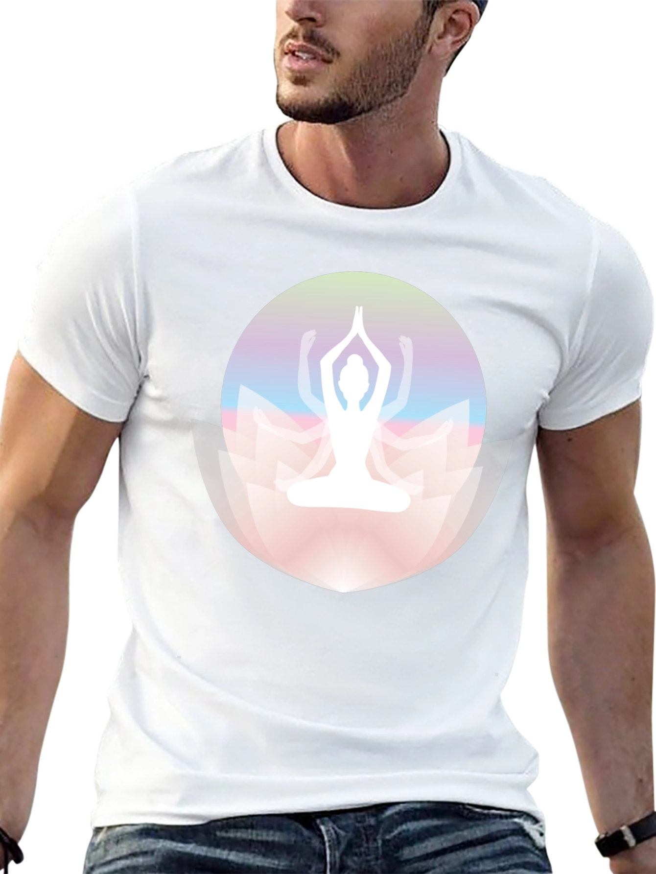 Yoga Lotus Graphic Black Tee