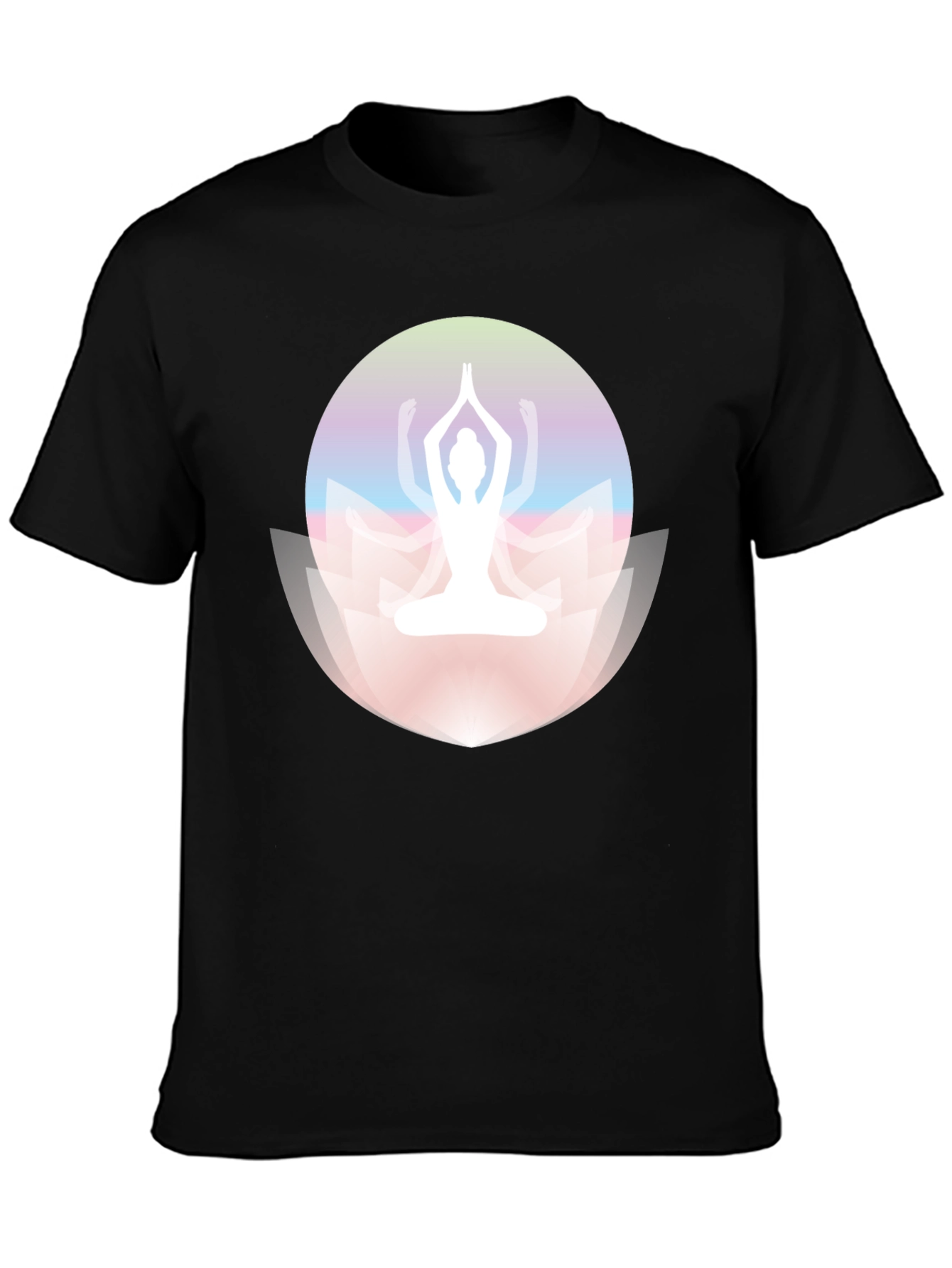 Yoga Lotus Graphic Black Tee