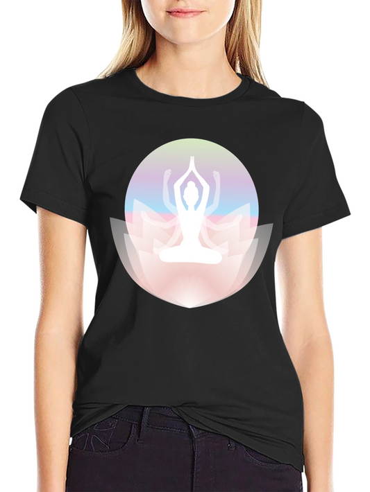 Yoga Lotus Graphic Black Tee