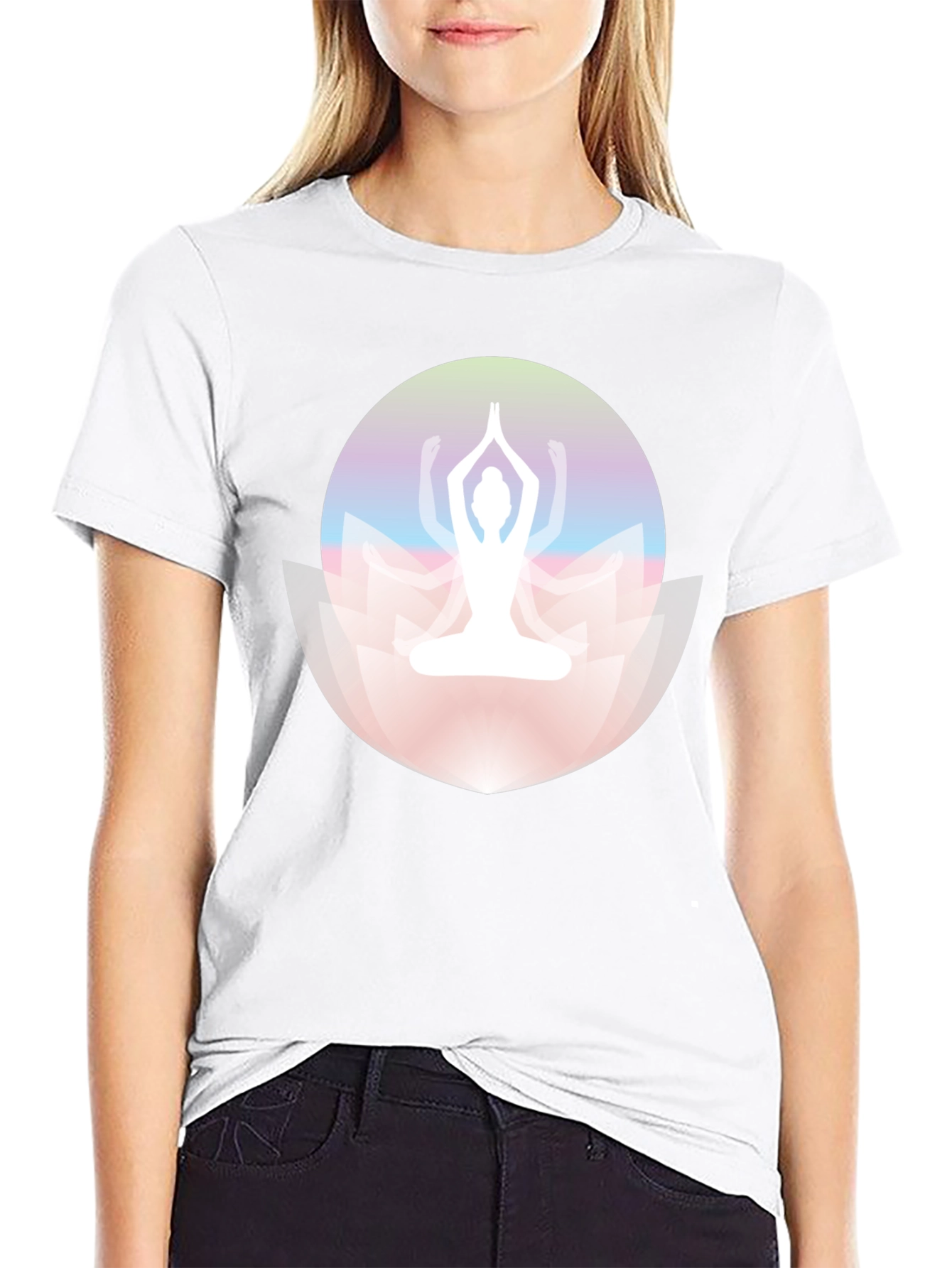 Yoga Lotus Graphic Black Tee