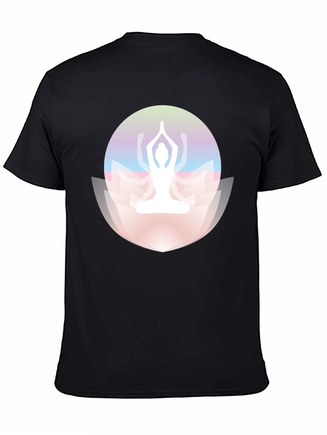 Yoga Lotus Graphic Black Tee