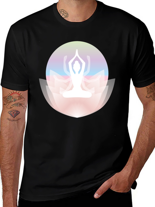 Yoga Lotus Graphic Black Tee