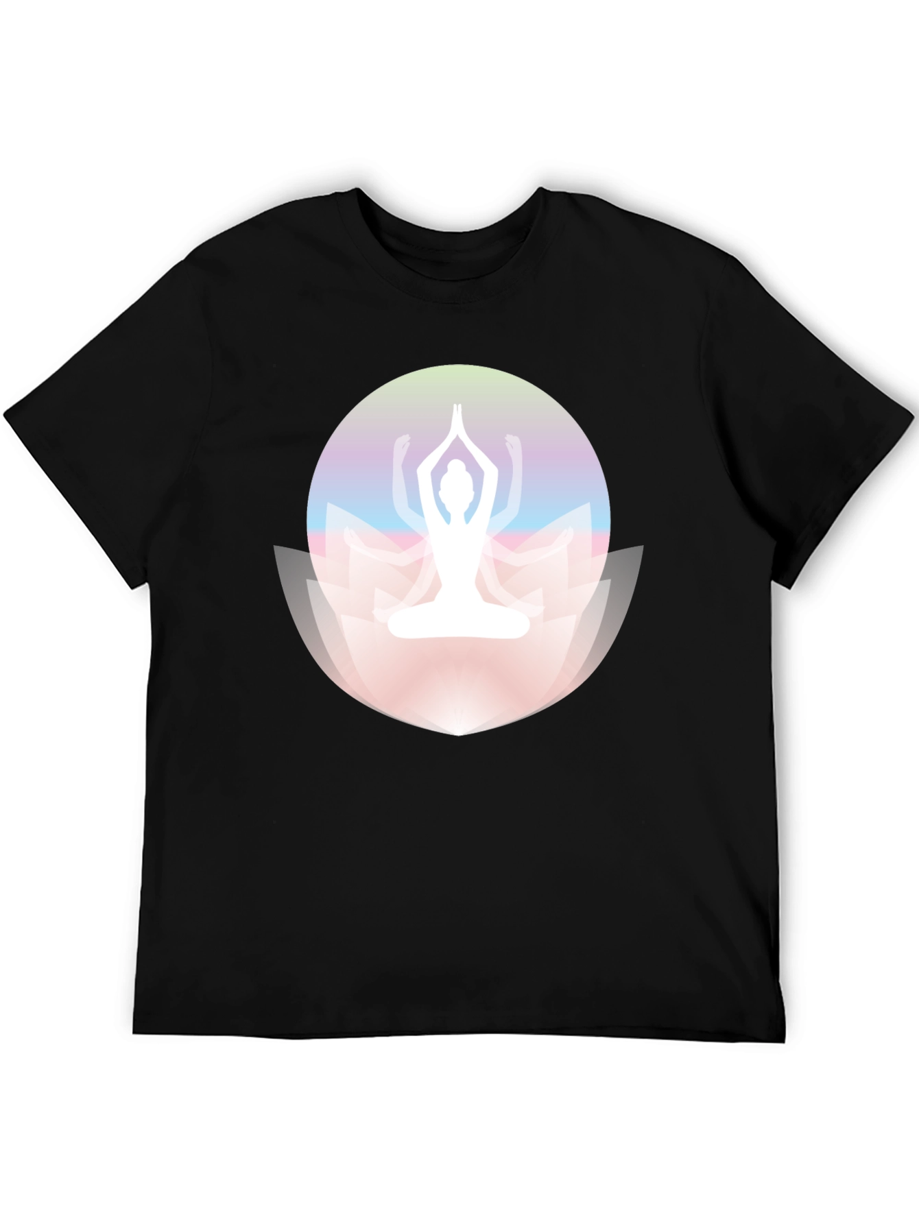 Yoga Lotus Graphic Black Tee