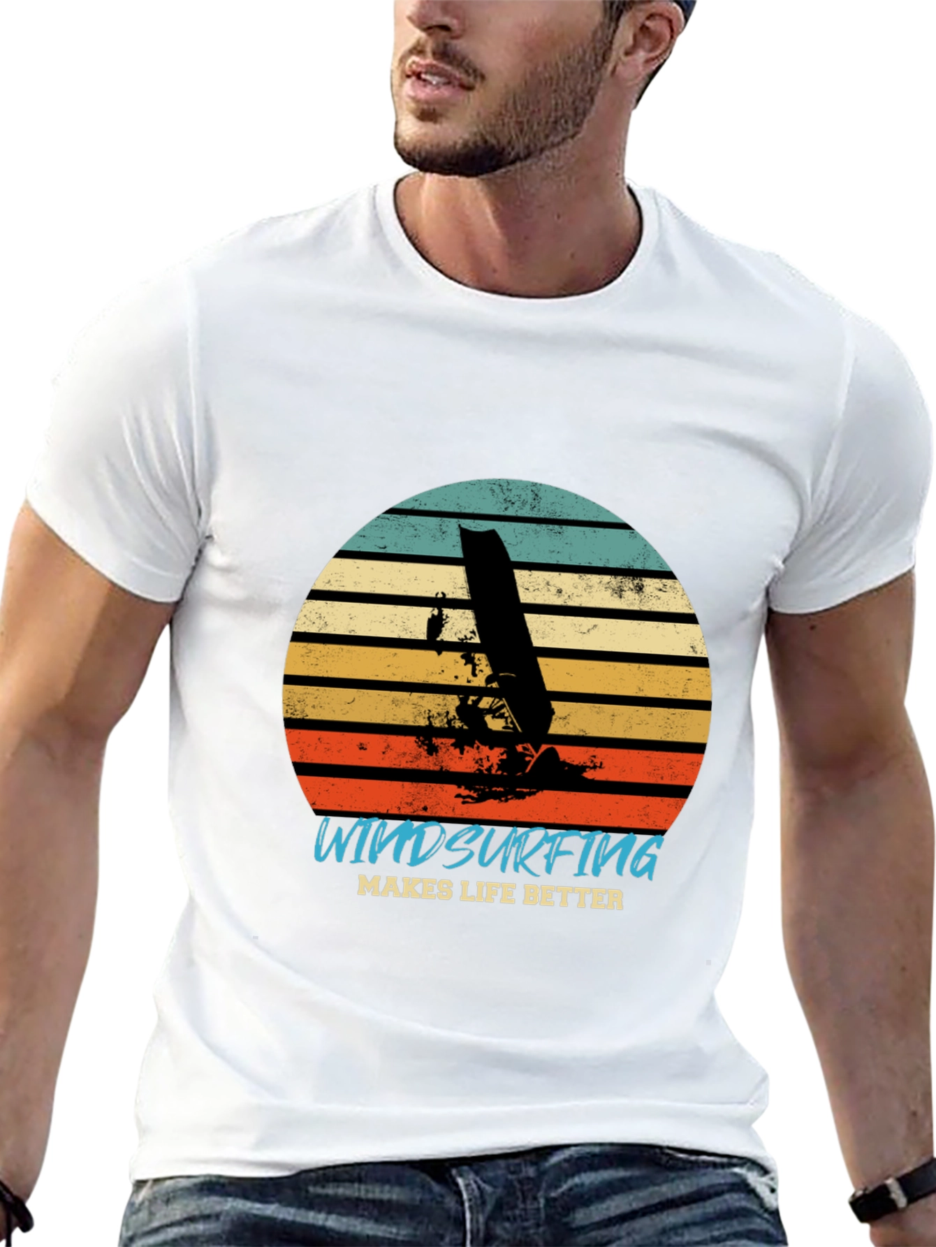 Retro Windsurfing T-Shirt: Makes Life Better Tee