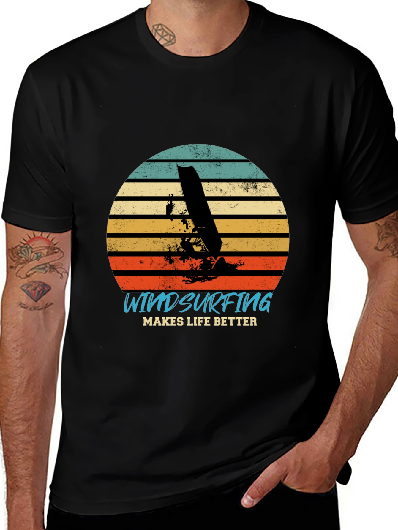 Retro Windsurfing T-Shirt: Makes Life Better Tee