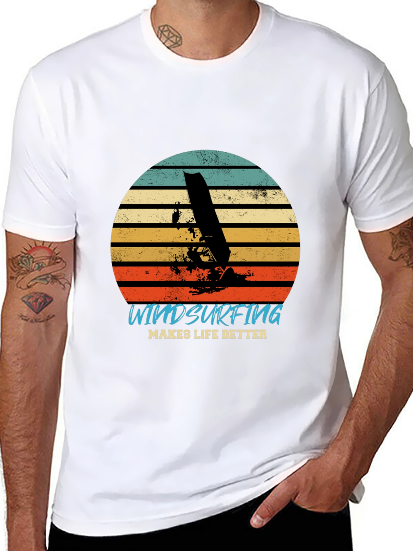 Retro Windsurfing T-Shirt: Makes Life Better Tee