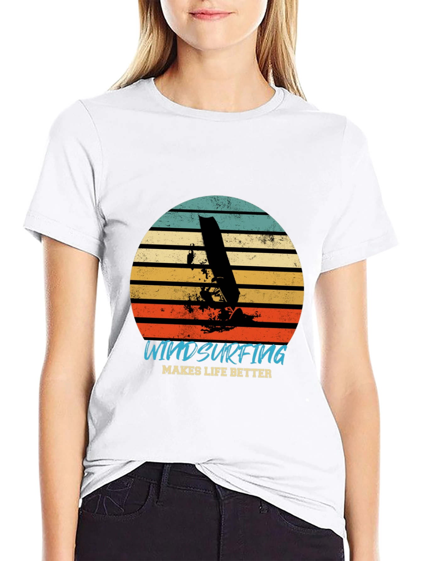 Retro Windsurfing T-Shirt: Makes Life Better Tee