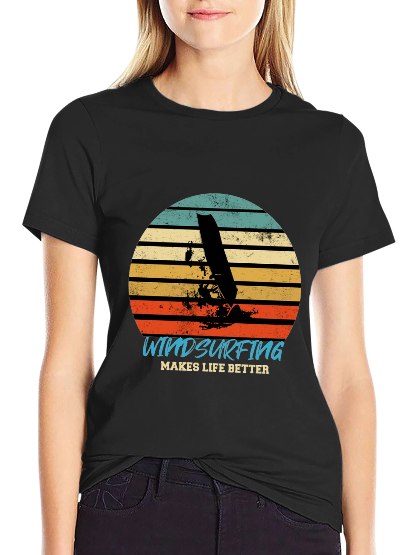 Retro Windsurfing T-Shirt: Makes Life Better Tee