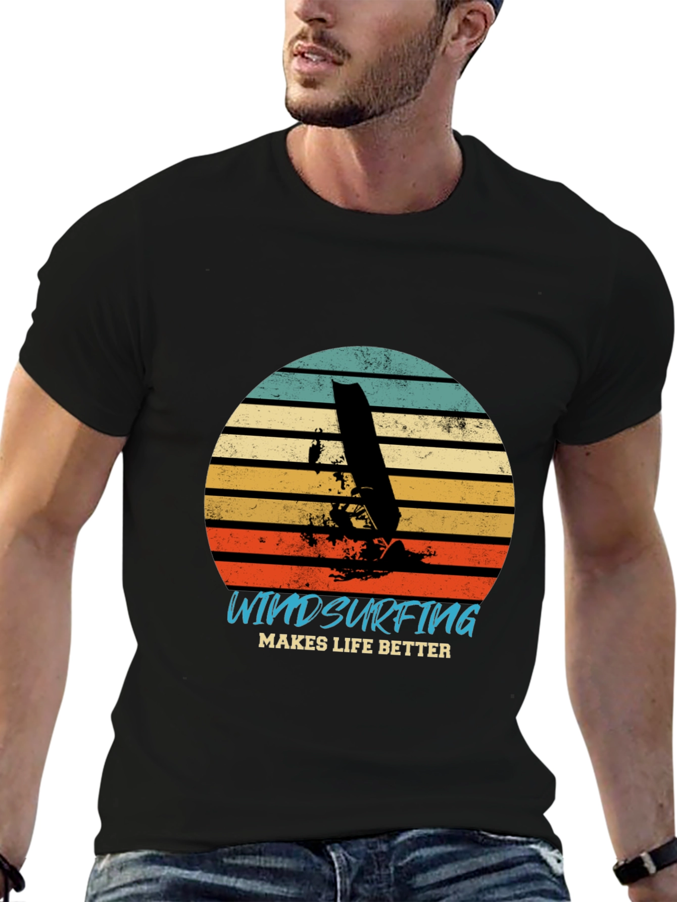 Retro Windsurfing T-Shirt: Makes Life Better Tee