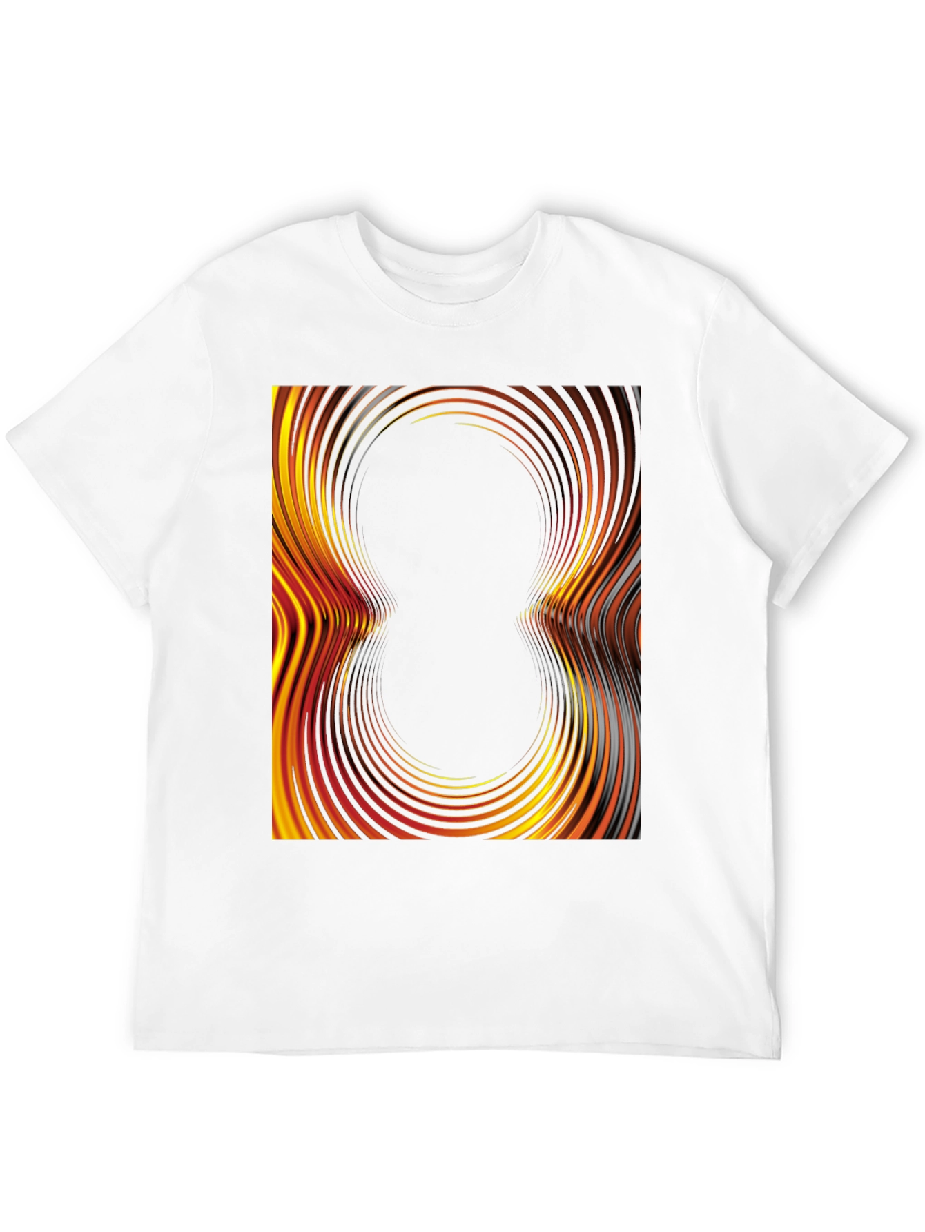 Abstract Swirl Graphic Tee - Black Cotton T-Shirt