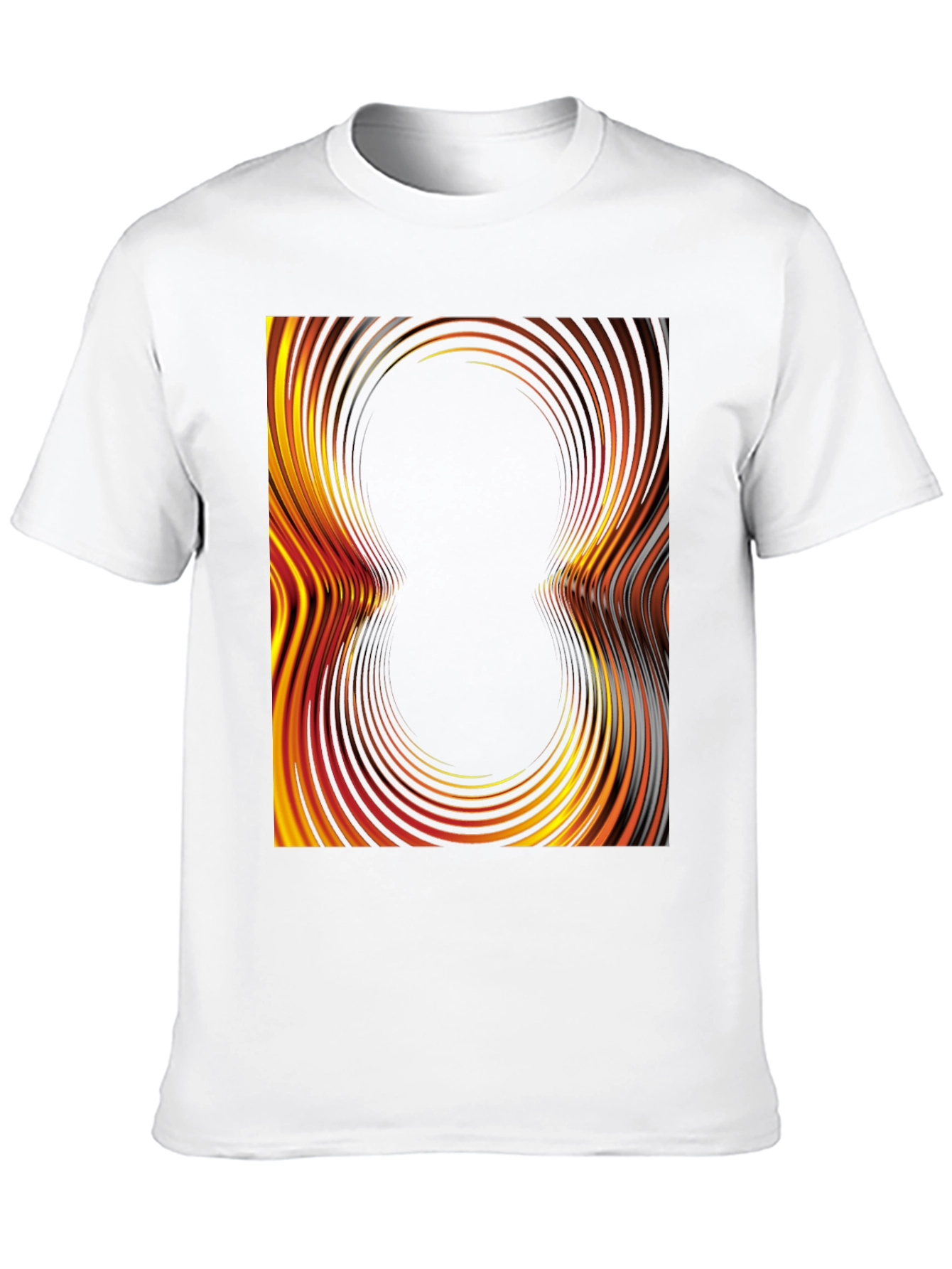 Abstract Swirl Graphic Tee - Black Cotton T-Shirt