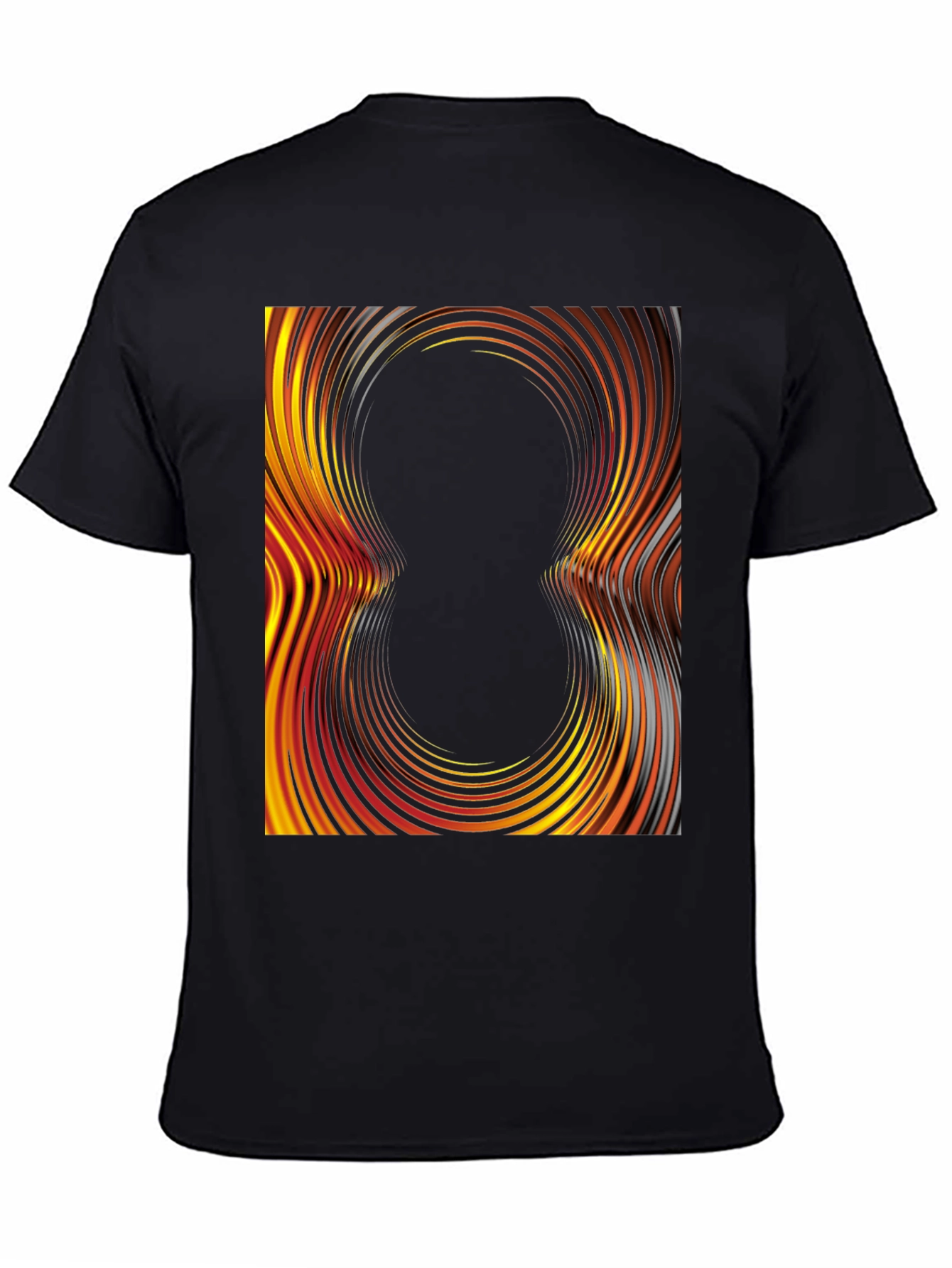 Abstract Swirl Graphic Tee - Black Cotton T-Shirt