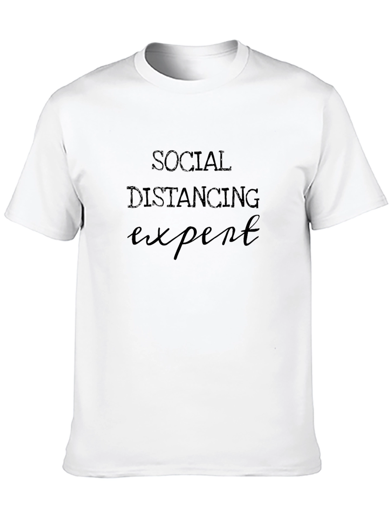 Social Distancing Expert Black T-Shirt