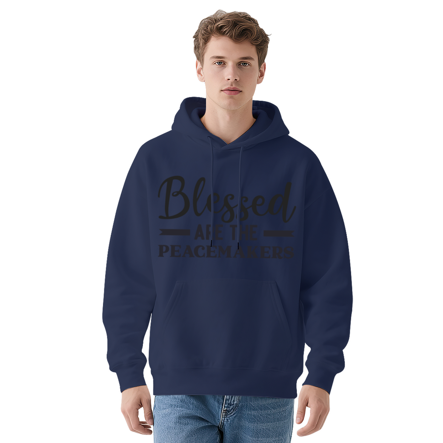 Blessed Are The Peacemakers Letter White Hoodie, Gentle Cozy Faith Pullover Unisex