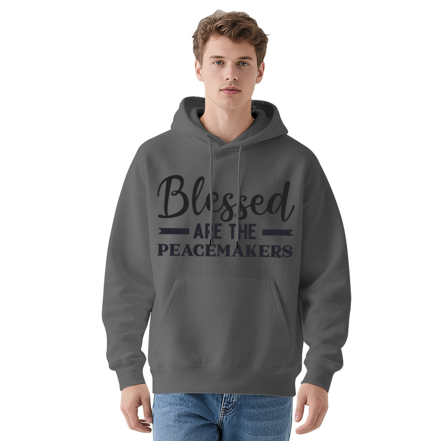 Blessed Are The Peacemakers Letter White Hoodie, Gentle Cozy Faith Pullover Unisex