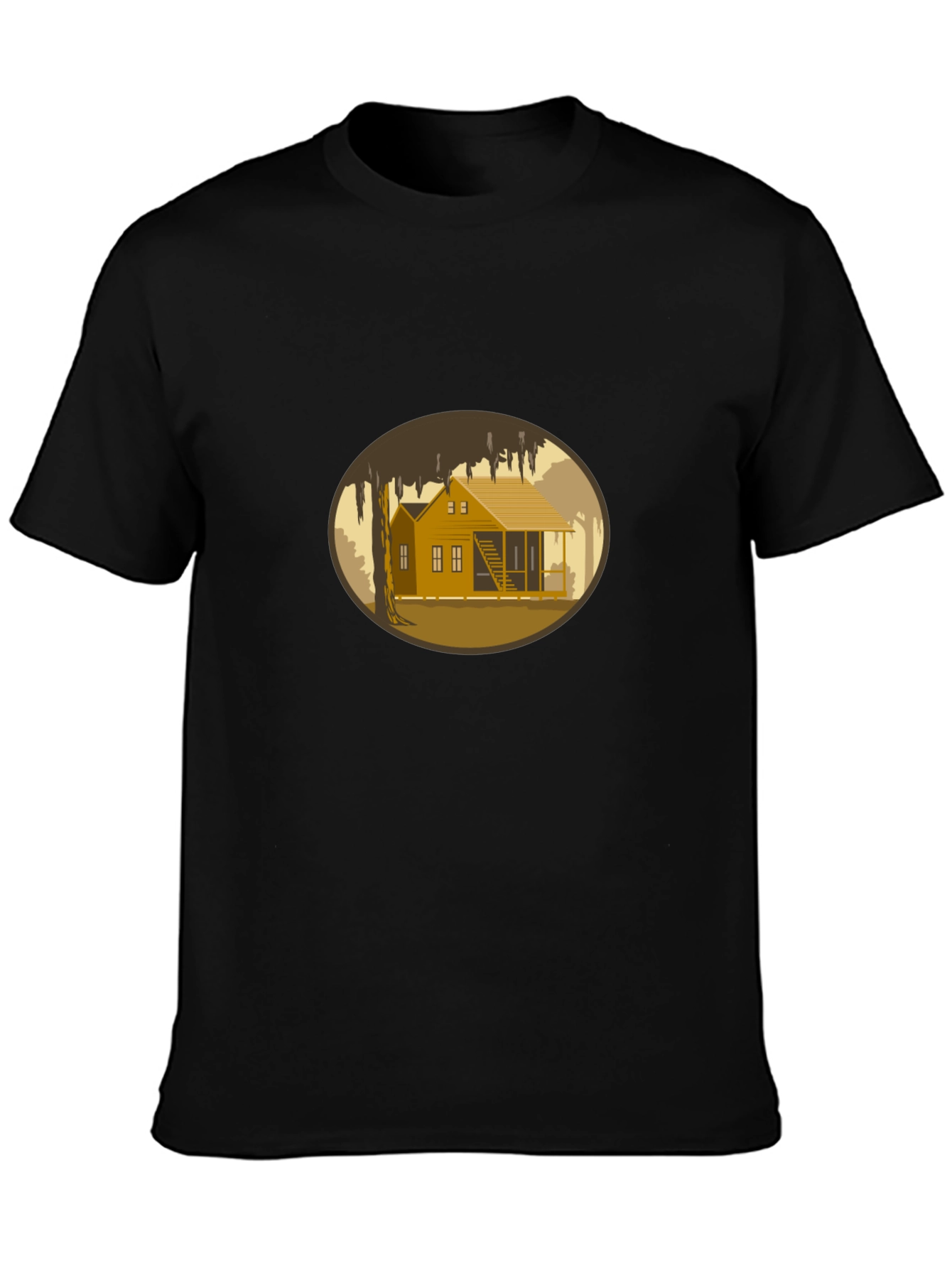 Bayou Cabin Graphic Tee - Black