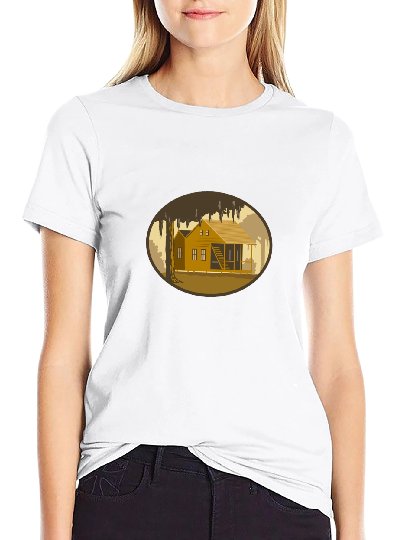 Bayou Cabin Graphic Tee - Black