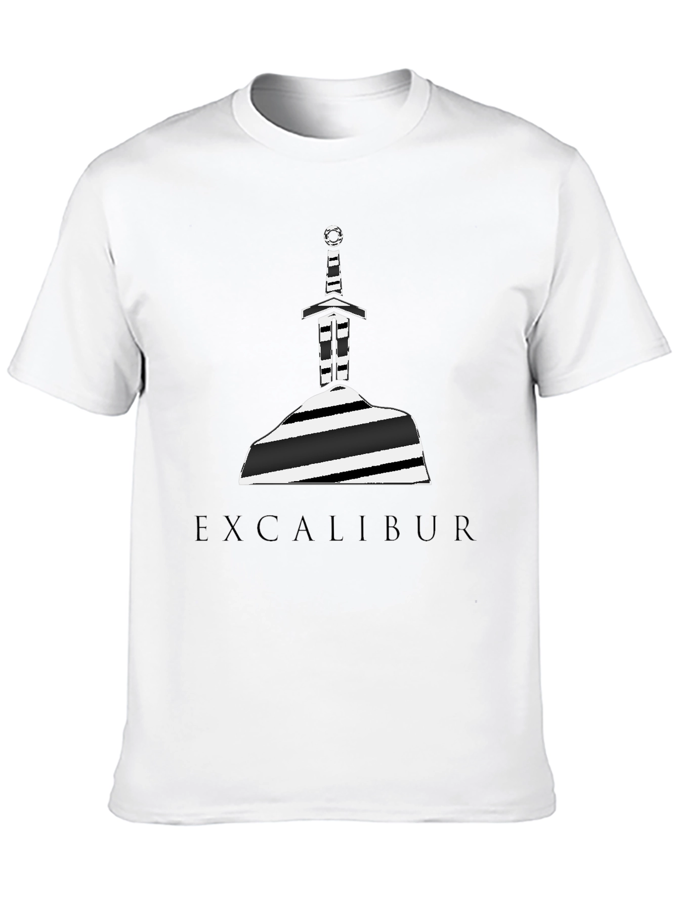 Excalibur Sword in Stone Graphic Tee - Black