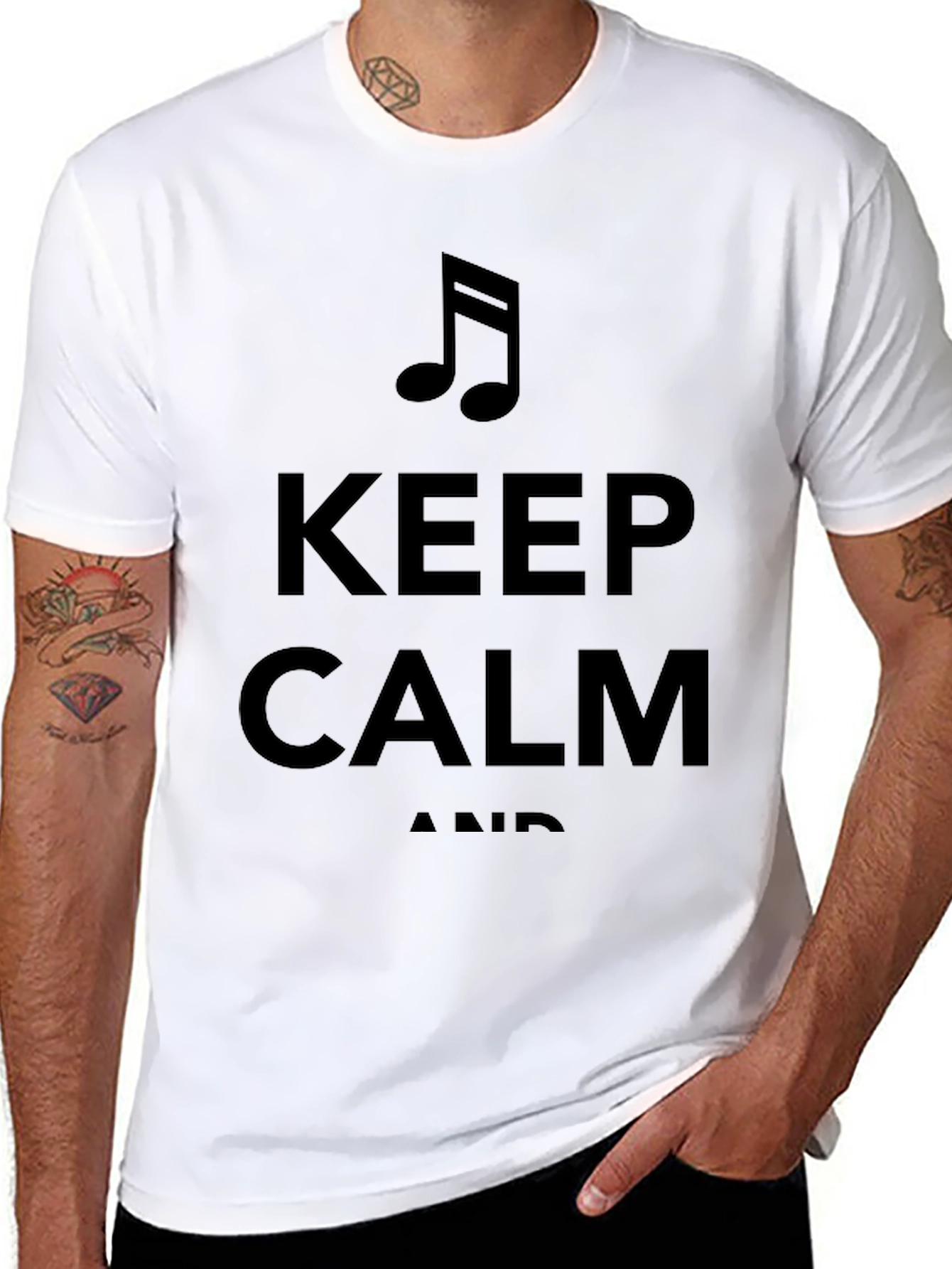 Keep Calm Music Note Graphic T-Shirt