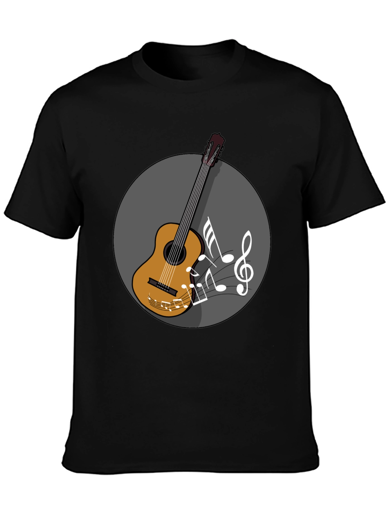 Guitar Music Graphic Tee - Musicians Black T-Shirt