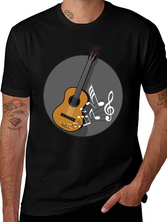 Guitar Music Graphic Tee - Musicians Black T-Shirt