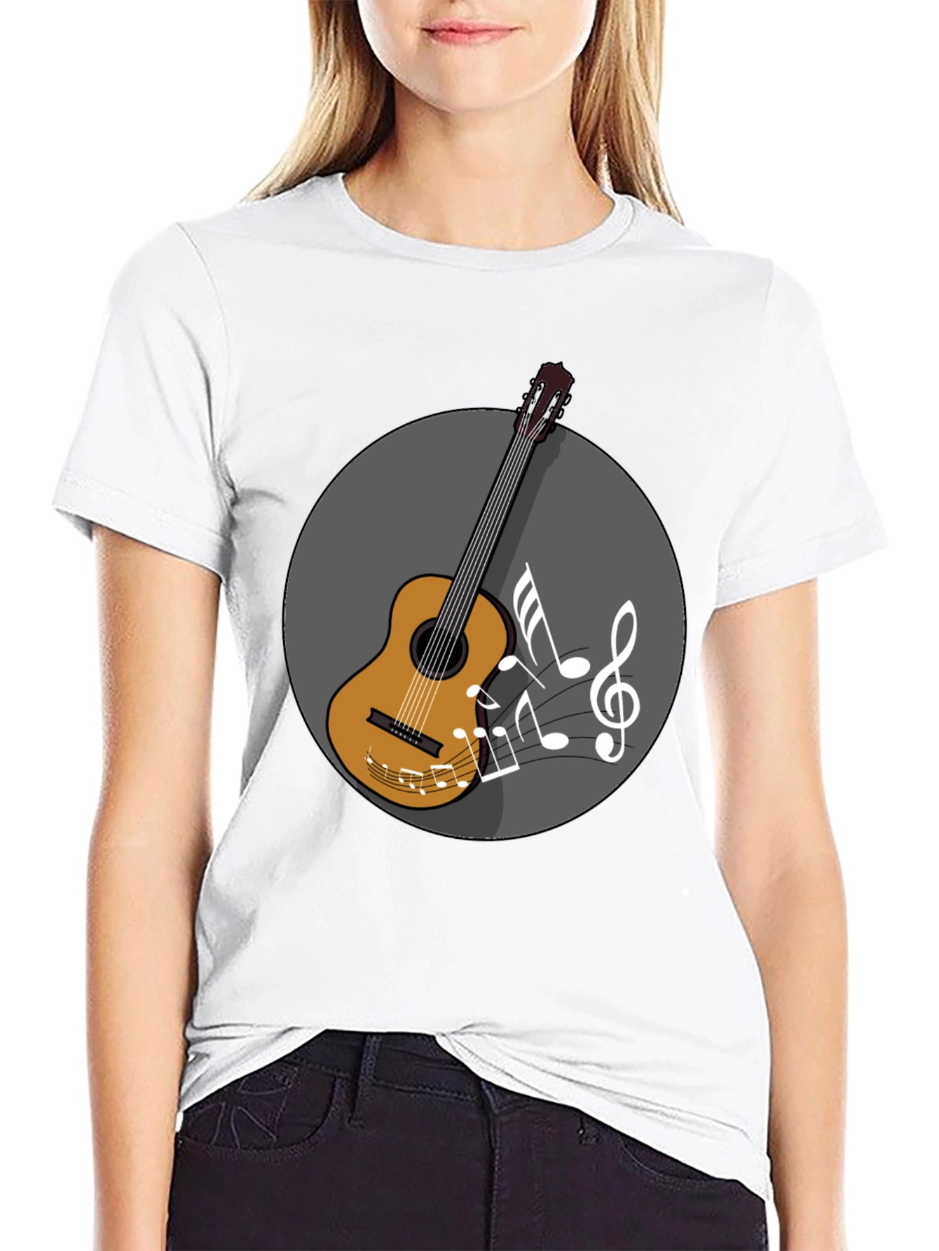 Guitar Music Graphic Tee - Musicians Black T-Shirt