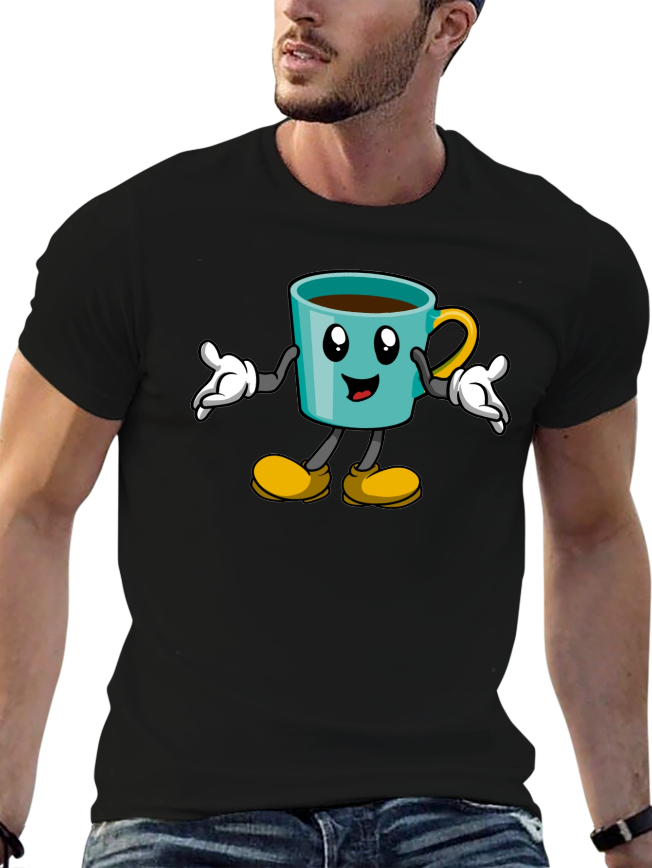 Cartoon Coffee Cup T-Shirt