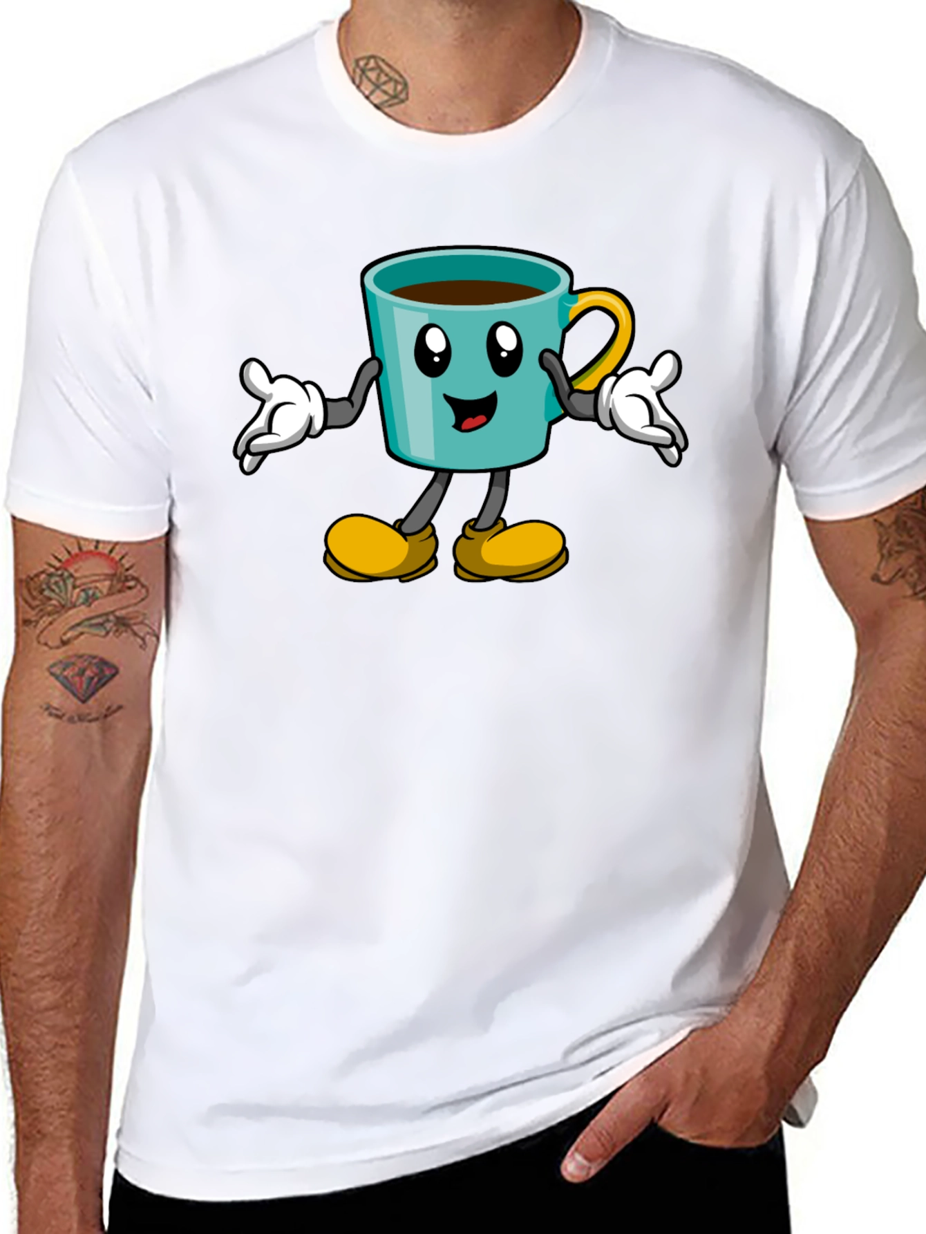 Cartoon Coffee Cup T-Shirt