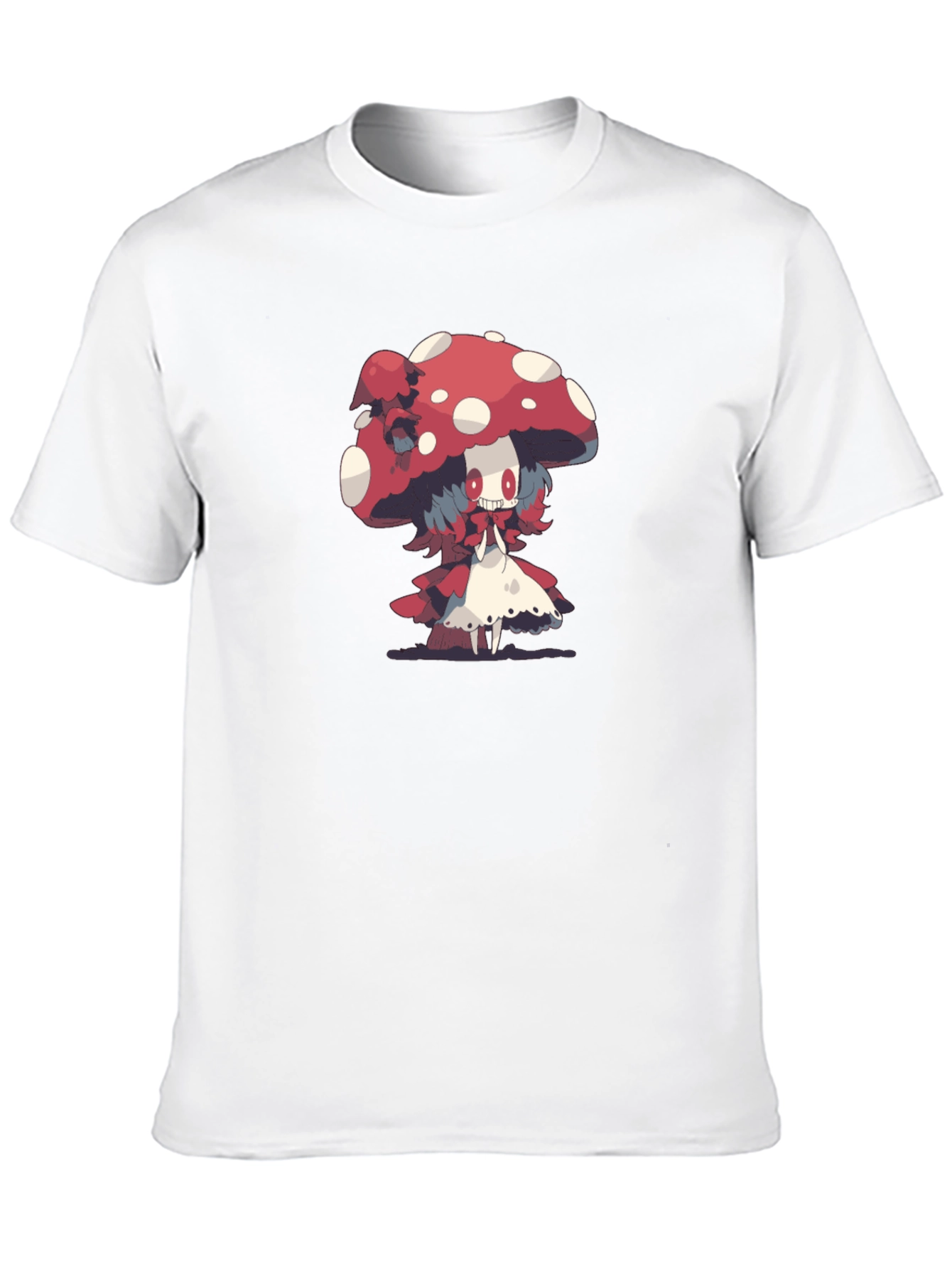 Mushroom Character Graphic Print Black Tee