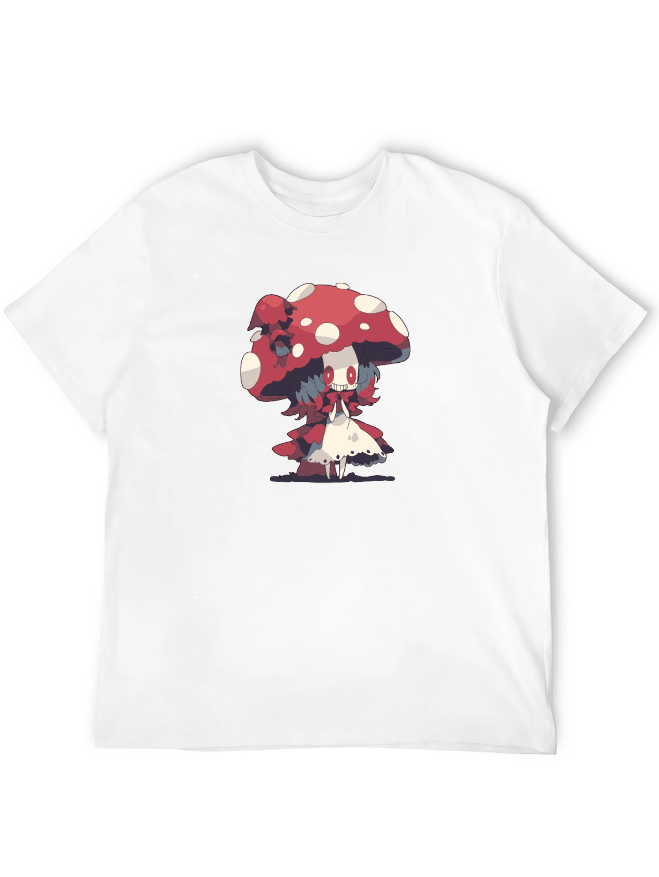 Mushroom Character Graphic Print Black Tee