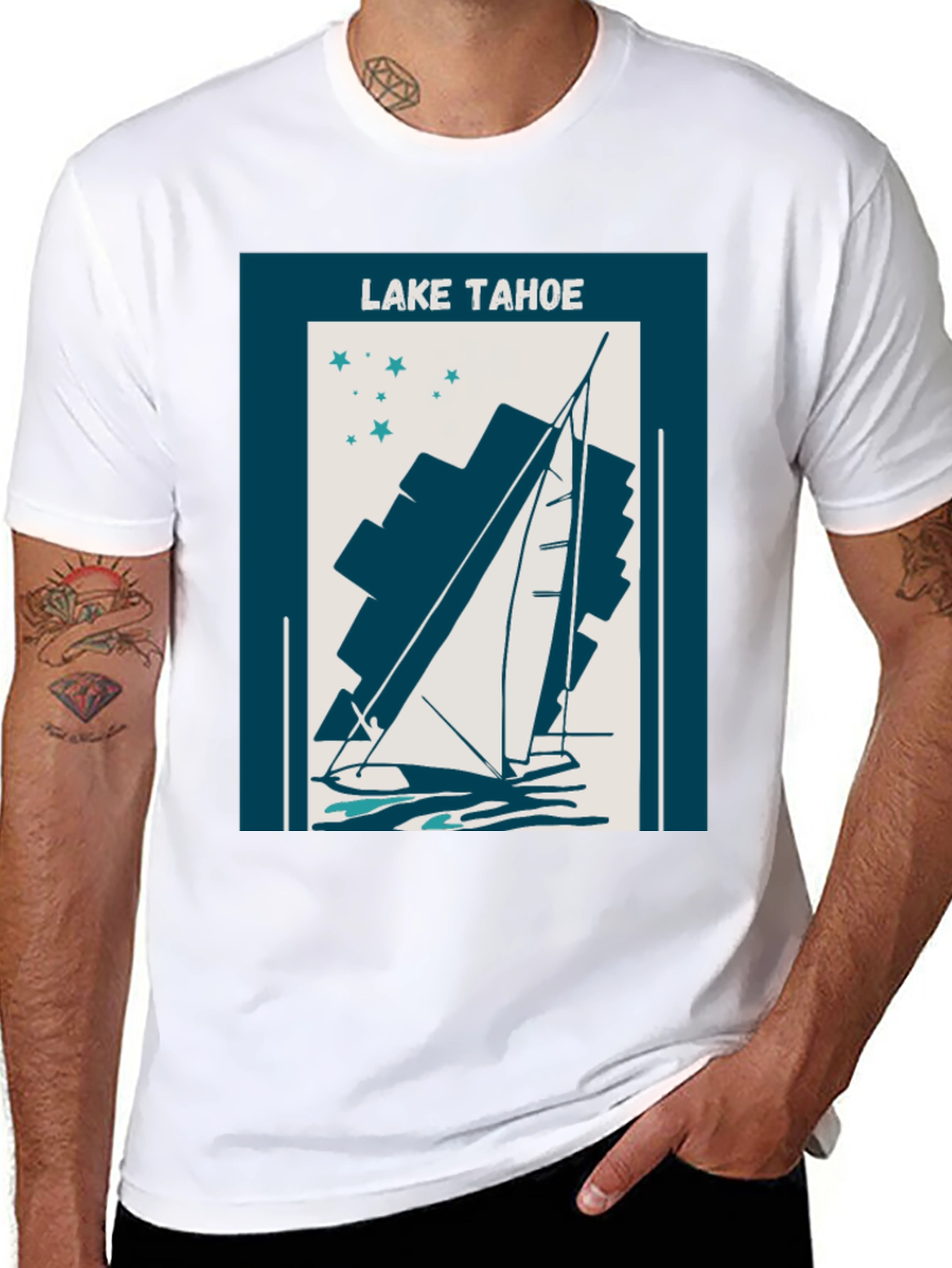 Lake Tahoe Sailboat Graphic Tee