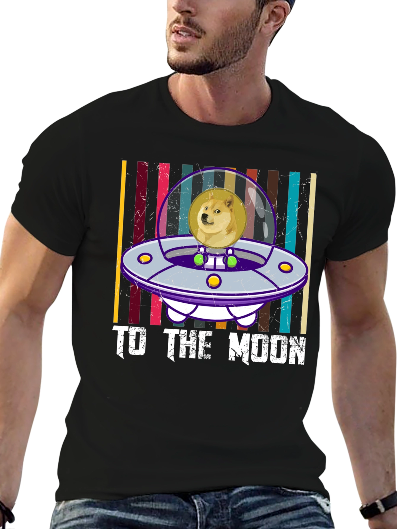 Doge To The Moon UFO Graphic Tee