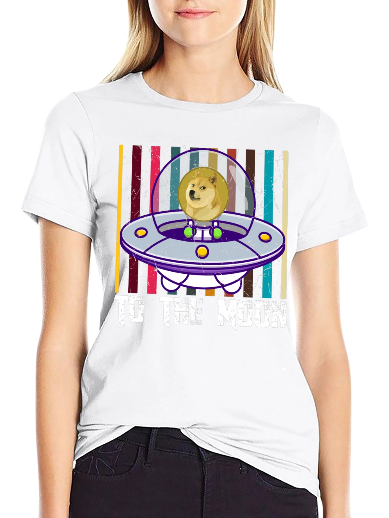 Doge To The Moon UFO Graphic Tee