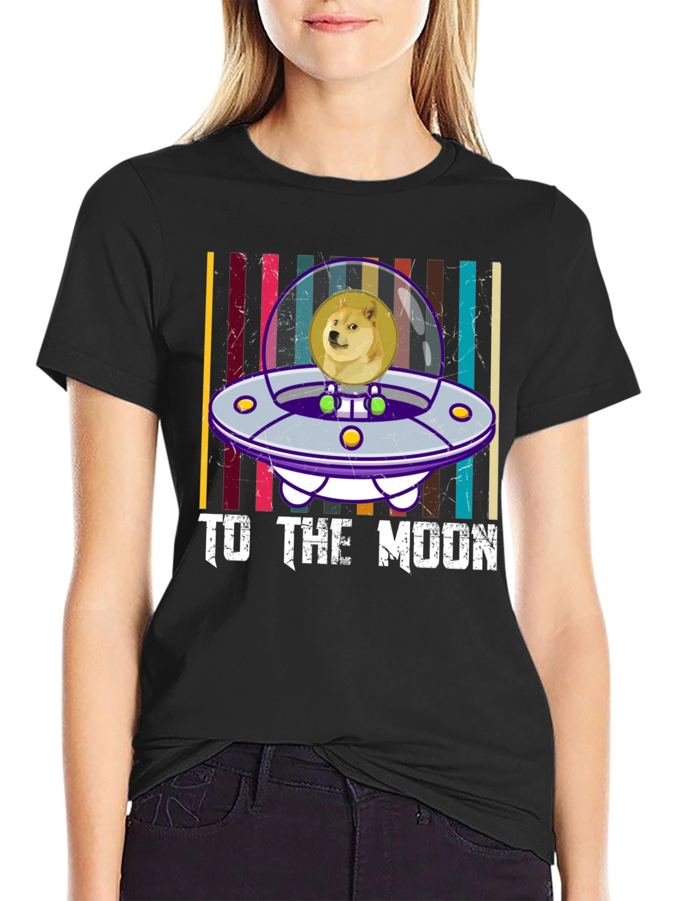 Doge To The Moon UFO Graphic Tee