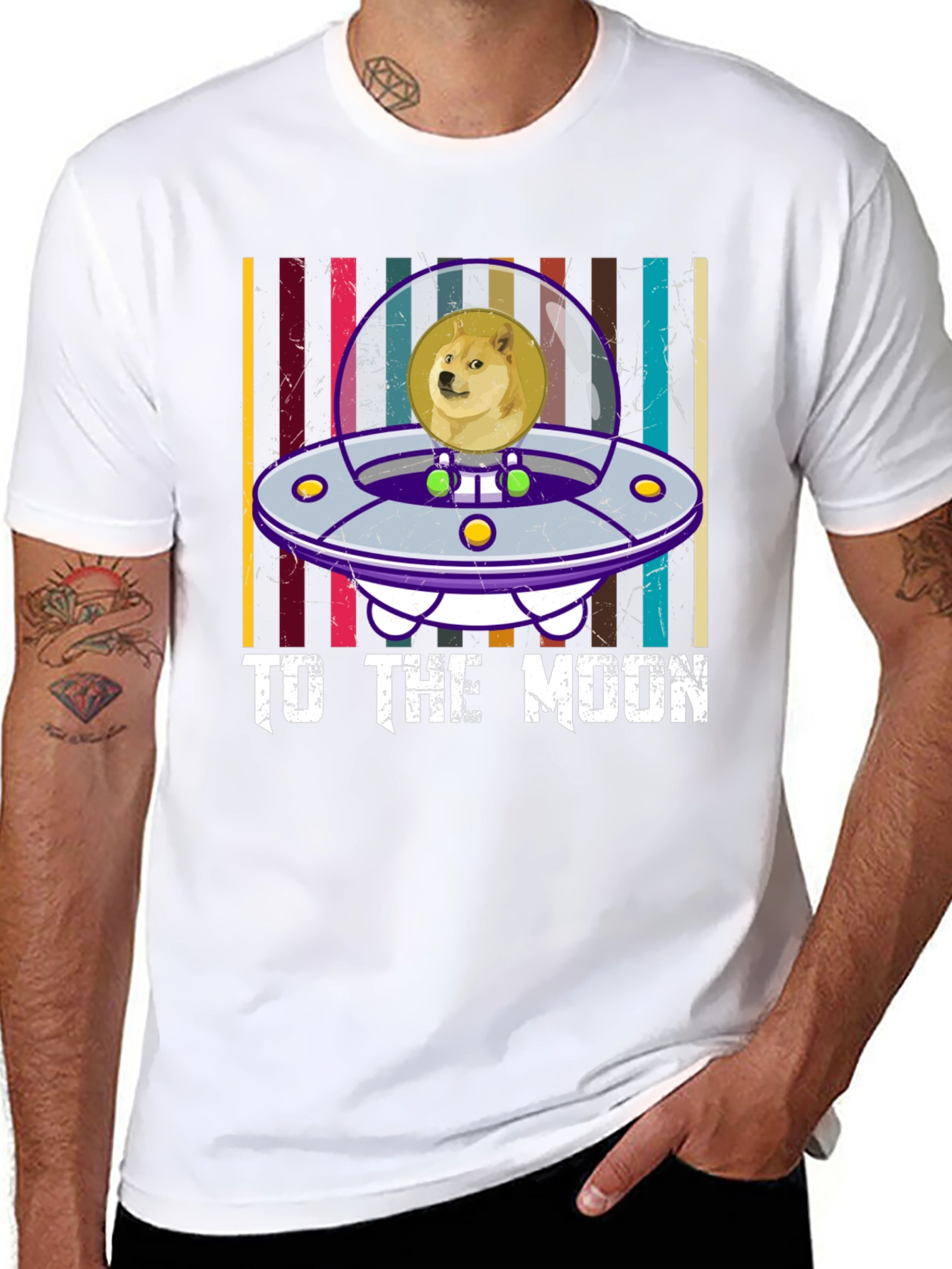 Doge To The Moon UFO Graphic Tee