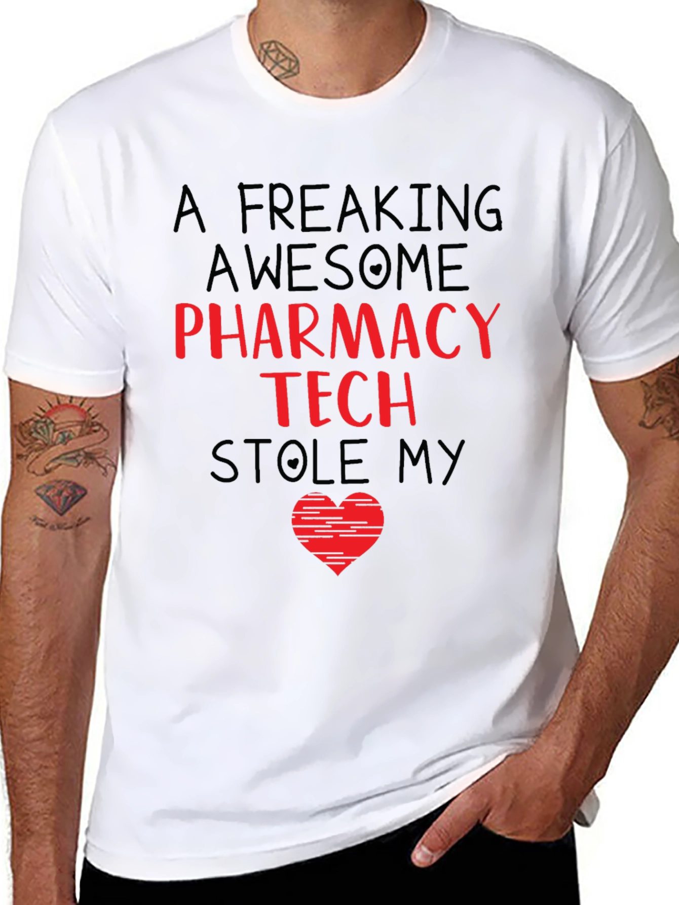 Pharmacy Tech Stole My Heart Graphic T-Shirt